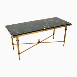 Vintage Couchtisch aus Messing & Marmor, 1960