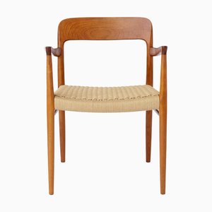 Danish Paper Cord Armchair No. 56 with Teak Frame by Niels Otto Møller for J.L. Møllers, 1954