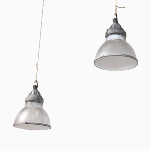 Lampes à Suspension Holophane, 1950, Set de 2