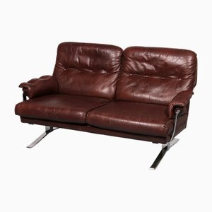 Vintage Leder & Chrom Sofa von Arne Norell, 1960er