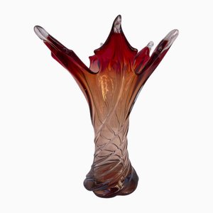 Murano Vase with Flower Label, 1950s