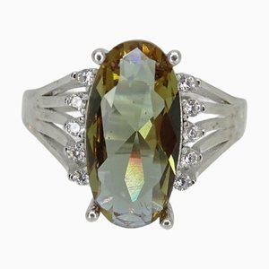 Großer 21st Century Zultanit und Zirkon Ring aus 925 Sterling Silber, Italien, 2010er