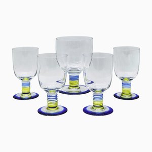 Murano Glass Cup and Glasses Set, Italy, 1970s, Set of 5