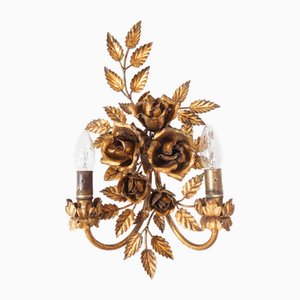 Lampada da parete vintage con fiori e foglie, Italia, 1960 circa (46 cm)