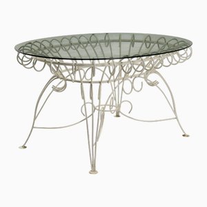 Iron and Glass Garden Table, 1960s