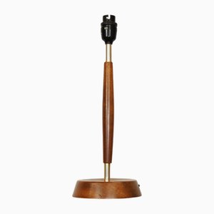 Vintage Teak and Brass Table Lamp, 1970s