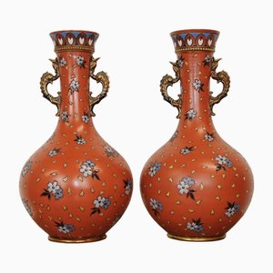 Large Vases attributed to Villeroy & Boch Mettlac for Boch Frères, 1889, Set of 2