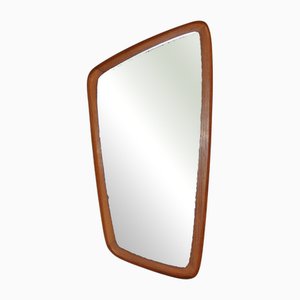 Vintage Teak Asymmetric Rectangular Wall Mirror, 1960s