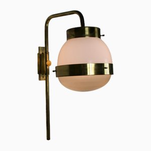 Brass Delta Wall Lamp attributed to Sergio Mazza for Artemide, Italy, 1960s
