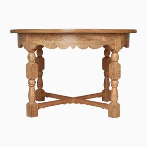 Tavolino rotondo in quercia Quartersawn di Henry Kjærnulf, Danimarca, anni '60
