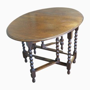 Antique Oak Gate Leg Dining Table, 1890