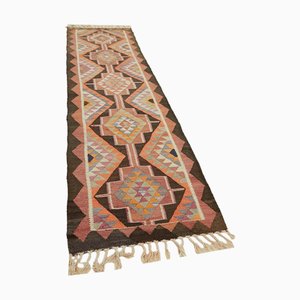 Alfombra de corredor Kilim vintage