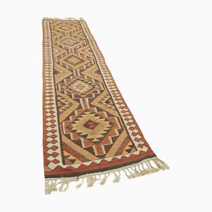 Alfombra de corredor Kilim vintage