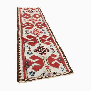 Alfombra de corredor Kilim vintage