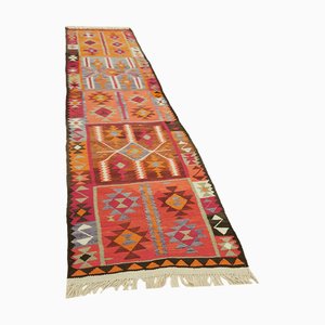 Alfombra de corredor Kilim vintage
