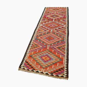 Alfombra de corredor Kilim vintage