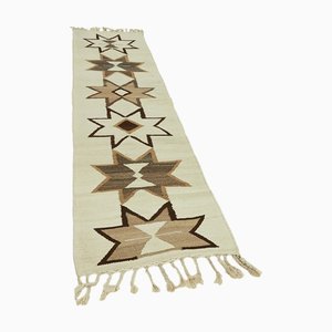 Alfombra de corredor Kilim vintage