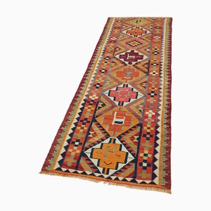 Alfombra de corredor Kilim vintage