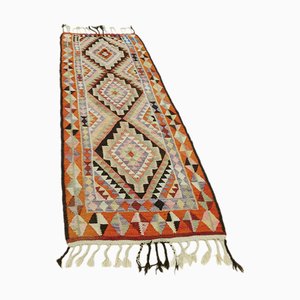 Alfombra de corredor Kilim vintage