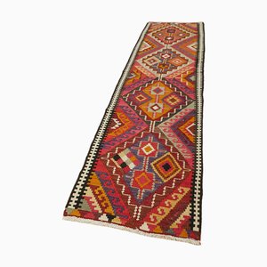 Alfombra de corredor Kilim vintage