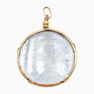 Viktorianisches Goldmedaillon aus Glas