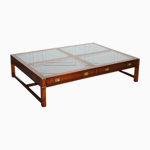 Very Large Coffee Table with Inlaid Glass Panels from Kennedy Harrods