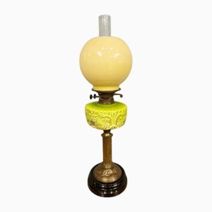 Victorian Oil Lamp Porcelain Gilt Table Light 1880