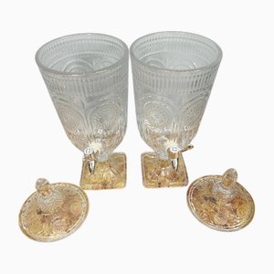 Distributeurs d'alcool en Verre Taillé, 1930s