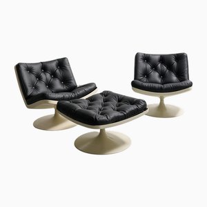 Sillones giratorios con otomana de Play IVM, años 60. Juego de 2