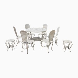 Wrought Iron Garden Seating, Set of 9