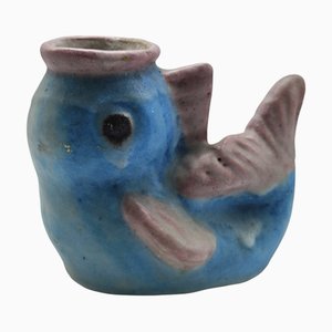 Sculptural Pottery Fish Vase from C.A.S. Vietri, Italy, 1950s