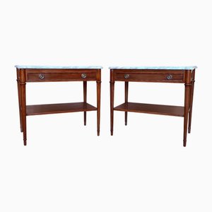 Early 20th Century French Walnut Nightstands, 1900, Set of 2