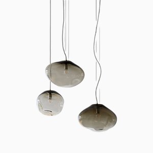 Haumea Amorph Silver Smoke M/L/XL Pendants by Simone Lueling for Eloa, Set of 3
