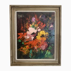 The Floral Bouquet, 20th Century, Oil on Isorel Panel, Framed