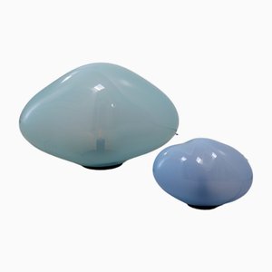 Haumea Convex Blaue Opake Tischlampe von Simone Lueling für Eloa, 2er Set