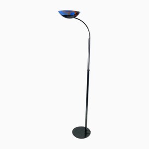 Italienische Halogen Stehlampe mit Schirm aus Muranoglas von Missoni, 1980er