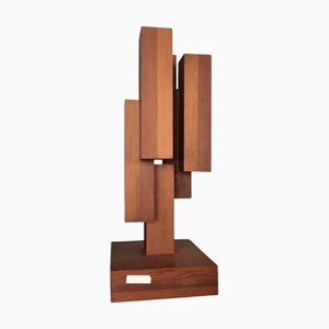 Jan Hoog, Geometric Abstract Sculpture, 1984, Pine