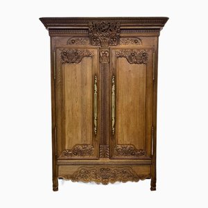 19th Century Norman Wedding Armoire in Light Oak