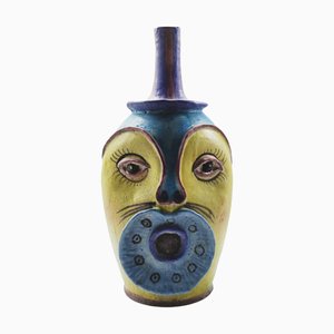 Anthropomorphe Glasierte Keramikvase von CAS Vietri, Italien, 1950er