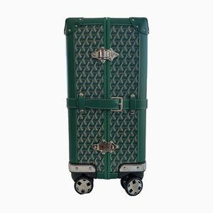 Französischer Goyard Bourget Trolley Koffer aus Goyardine Canvas und Leder