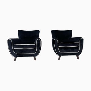 Set de Fauteuils en Velours et Corde, 1940