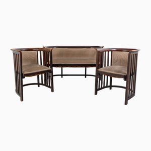 Groupe de Sièges en Hêtre par Josef Hoffmann pour Jacob & Josef Kohn, 1890s, Set de 3