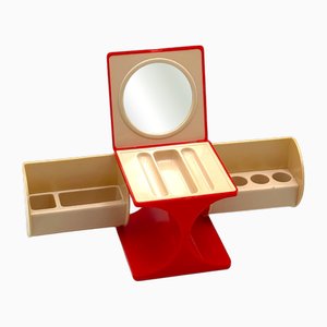 Vintage Red Vanity Box with Mirror, 1970s