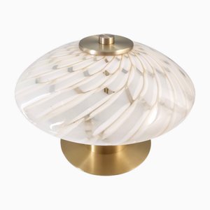 Italienische Vintage Murano Glas & Messing Tischlampe, 1980er