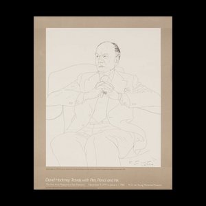 Affiche After David Hockney, Sir John Gielgud, années 70-80, Lithographie Offset