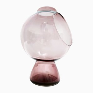 Jarrón italiano vintage de cristal de Murano rosa, años 70