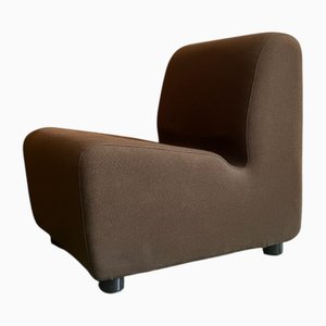 Fauteuil Sinueux en Tissu Marron, 1960