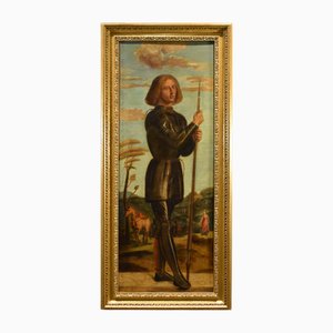 Suiveur de Giovanni Battista Cima / Cima Da Conegliano, Saint George, 1650, Huile sur Toile, Encadrée