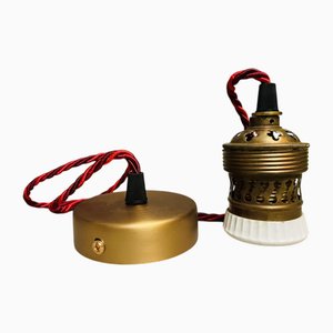 Douille de Lampe E40 Antique en Laiton et Porcelaine, 1890s