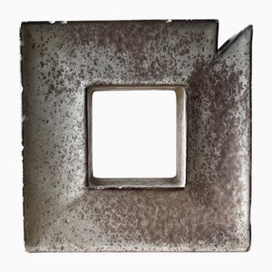 Square Glazed Ceramic Vase by Alessio Tasca, 1970s